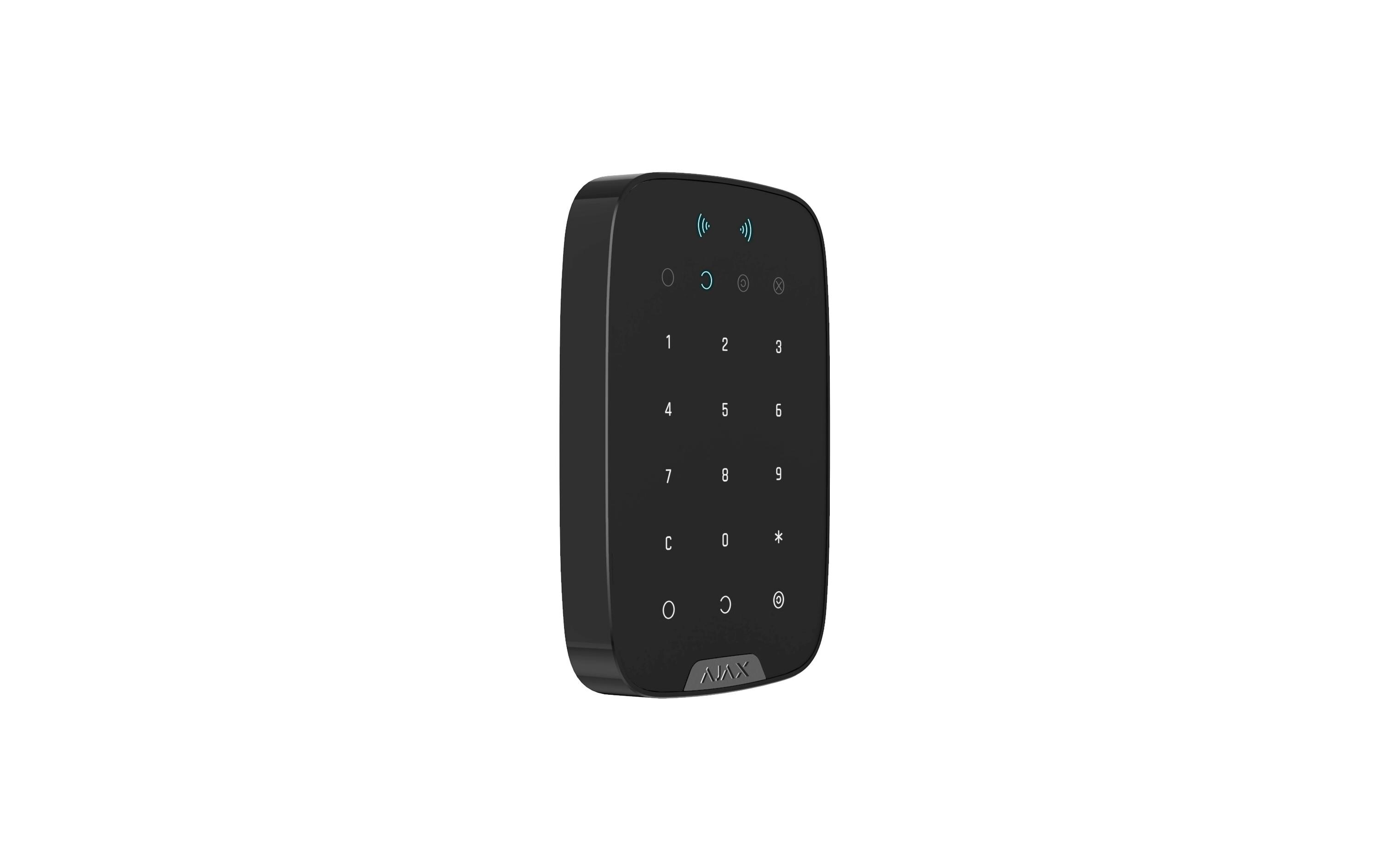 Baseline KeyPad Plus Jeweller Schwarz<br>Kabelloses Touch-Bedienteil mit Authentifizierung über Pass, Tag und Codes