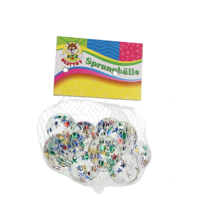 Sprungball-Set - Sterne ca. 27 mm - 12 Stück