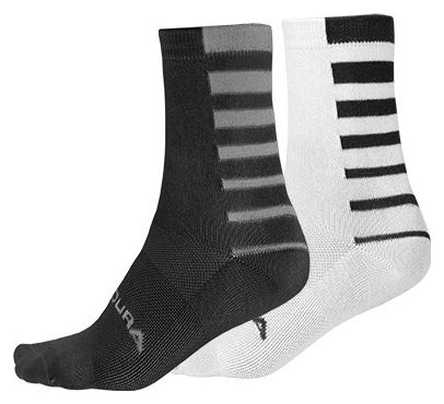 Chaussettes Endura Coolmax Noir / Blanc (Lot de 2 paires)