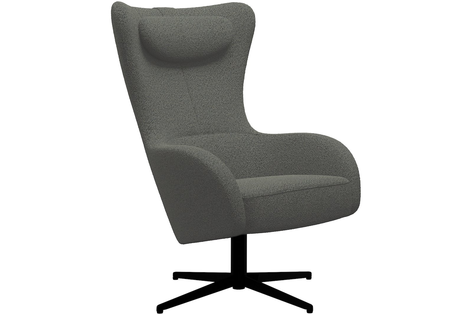 Bella Hvilestol Tekstil Alfa Grey med S04 sortlakkert sokkel