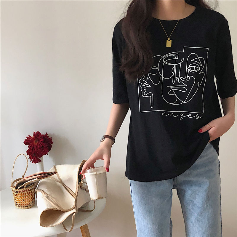 CosmoCorner - T-shirt met korte mouwen en gezichtsprint