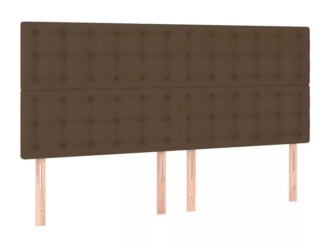 Sommier tapissier matelas et LED Marron foncé 160x200 cm Tissu