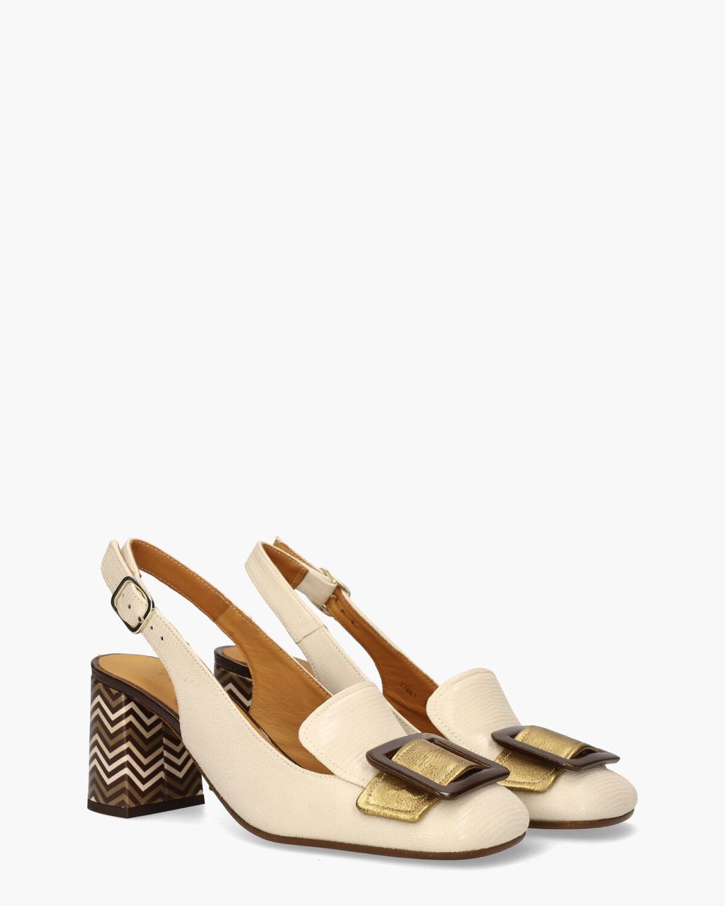 Chie Mihara Rema Ecru/Multicolor Dames Slingbackpumps