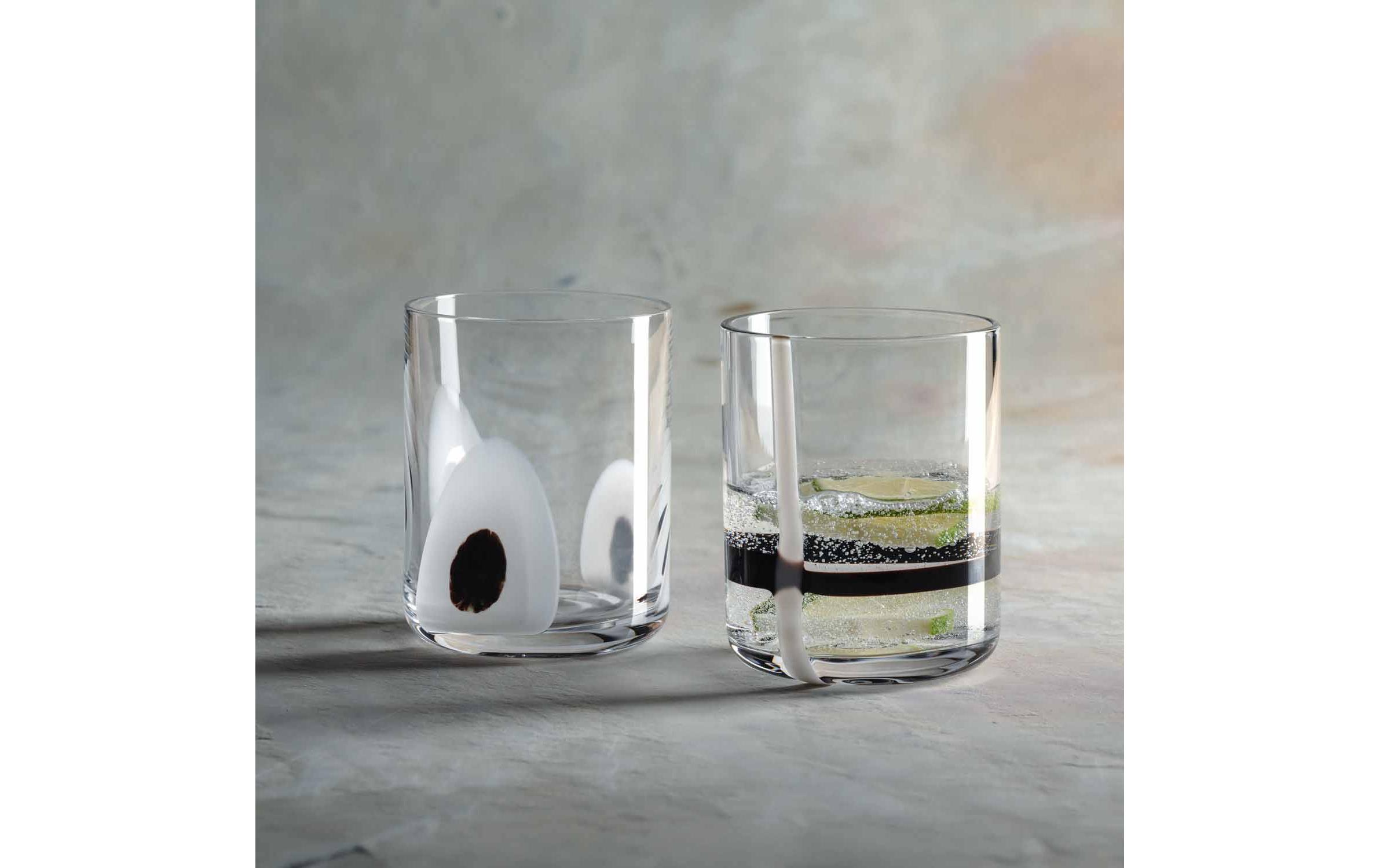 Trinkbecher Banda Nera 300 ml, 2 Stück, Schwarz/TransparentWhiskybecher-Set