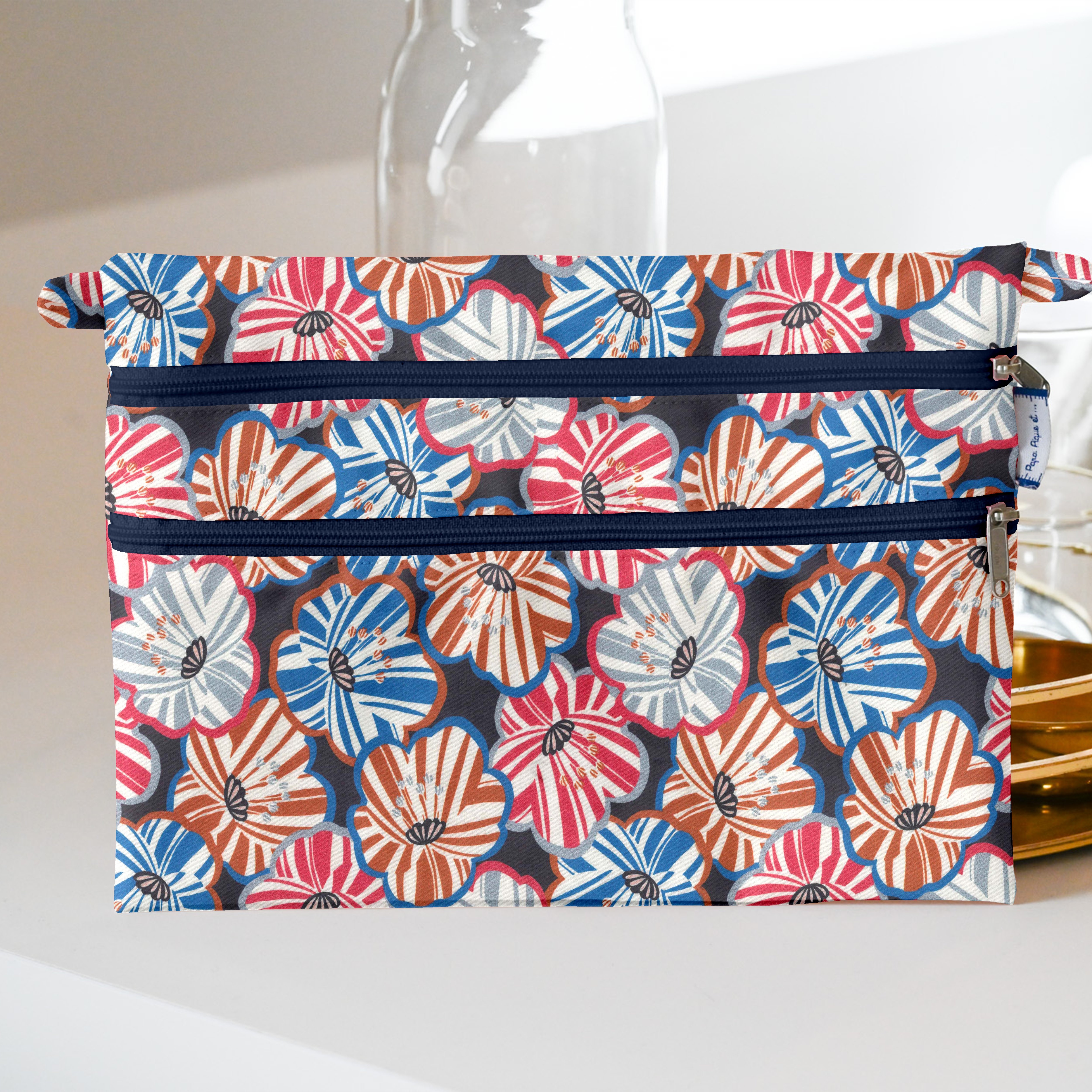 Pochette Plate Aloïs Anémones Rayées