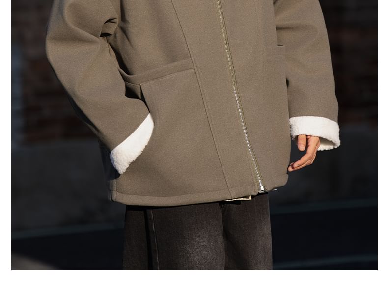 YERGO - Oversized jas met reverskraag en ritssluiting