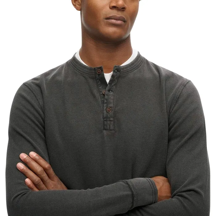 Superdry Vintage Textured Grandad LS Top Heren