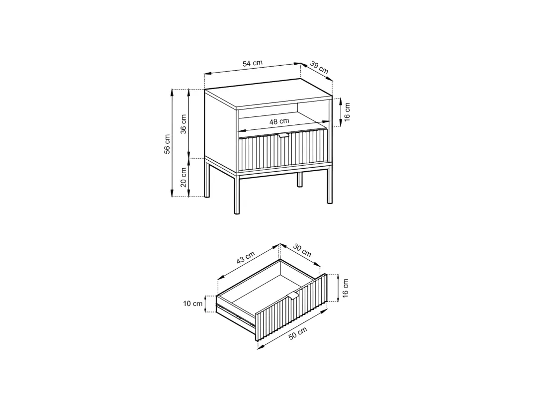 Lot de 2 tables de chevet 1 tiroir et 1 niche - Blanc et doré - LIOUBA de Pascal Morabito