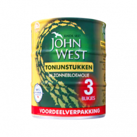 John West Tonijnstukken in zonnebloemolie 3-pack