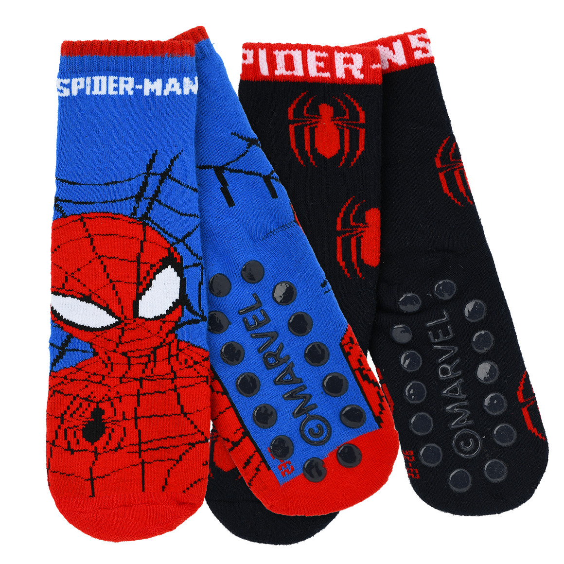 Topolino 2 Paar MARVEL Spider-Man Stoppersocken im Set blau / rot / dunkelblau
