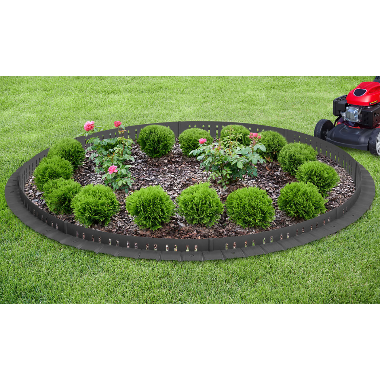 Pratik Garden 10 bordurettes stop herbe spéciale tonte grises - 50x55x136 cm
