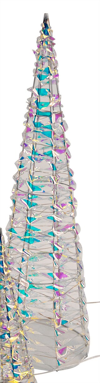 Weihnachten LED Lichtobjekt Pyramide 60cm 19cm 16LEDs warmweiß Batteriebetrieb Kunststoff Metall
