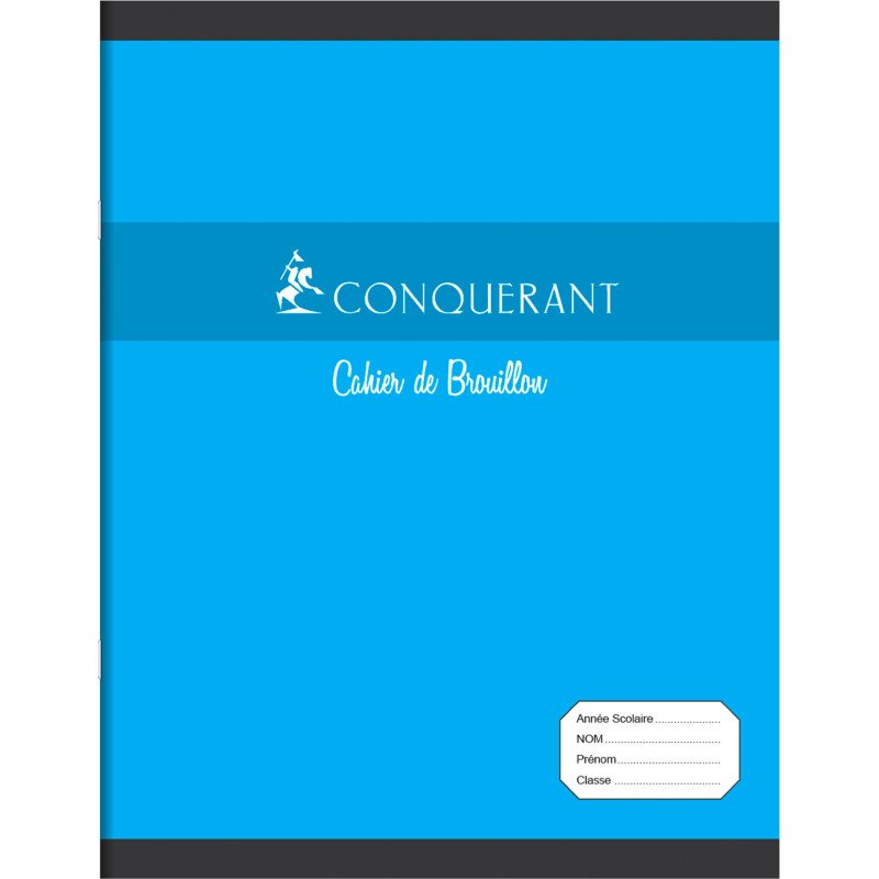 Cahier piqué Conquérant Sept 17 x 22 cm brouillon grands carreaux 96 pages
