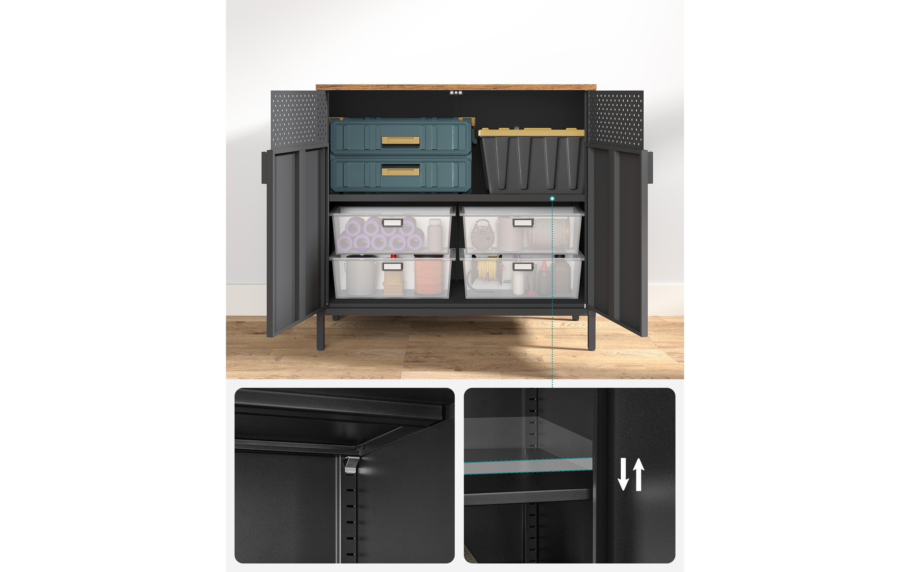 Kommode 80 x 40 x 76 cm, Braun/SchwarzAufbewahrungsschrank
