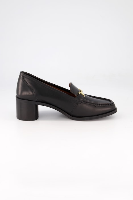 Leder-Trotteur, goldene Spange, Weite H
