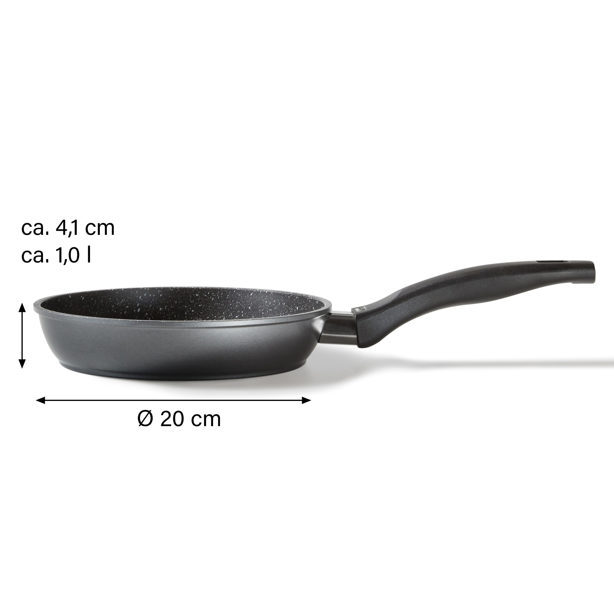 STONELINE® Bratpfanne 20 cm, Aluguss antihaftbeschichtete Pfanne, Backofen & Induktion geeignet