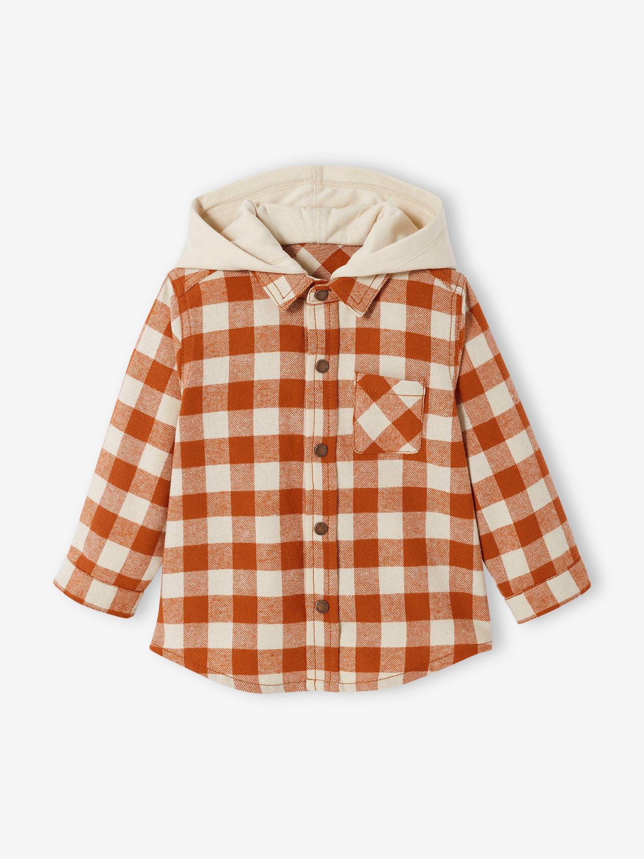 Camisa xadrez vermelha tamanho médio para bebê menino