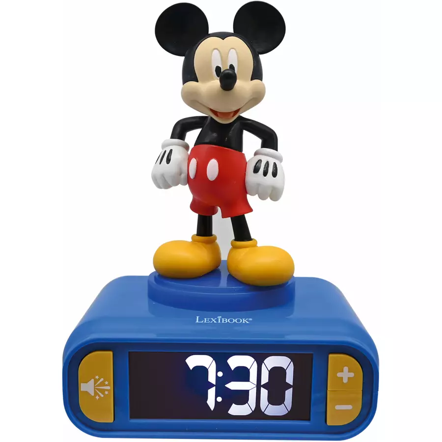 LEXIBOOK Mickey Mouse Wecker mit 3D Nachtlicht-Figur und besonderen Klingeltönen