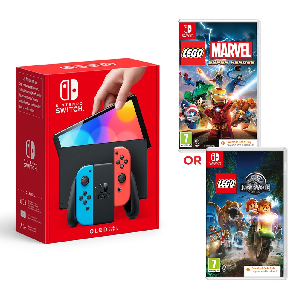 Nintendo Switch OLED Neon Konsole & Select Code im Spiel