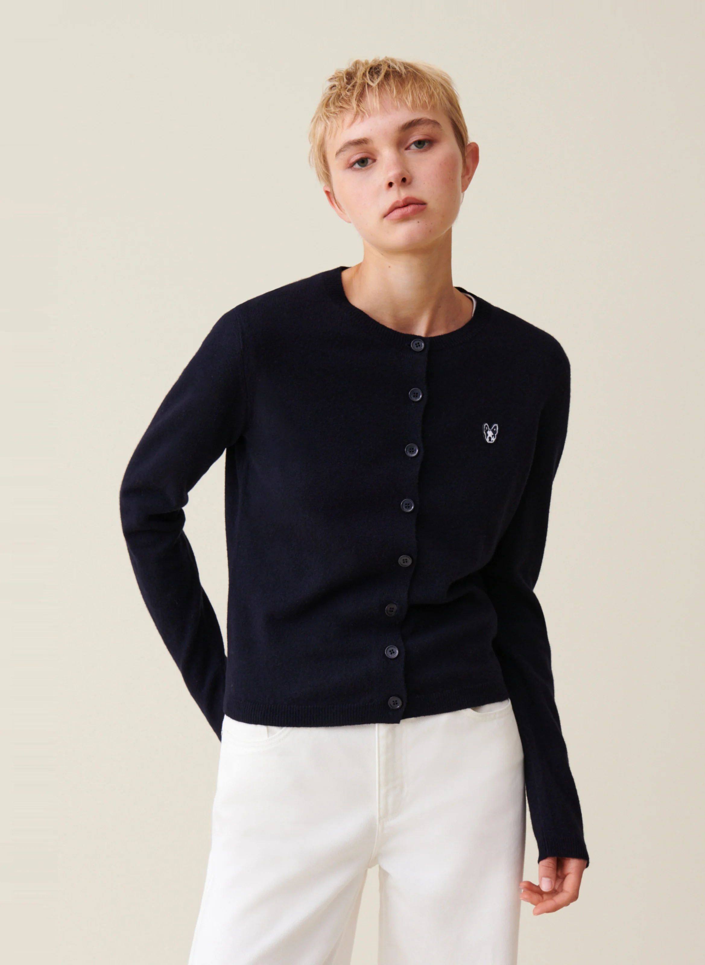 Cardigan en laine| Bleu