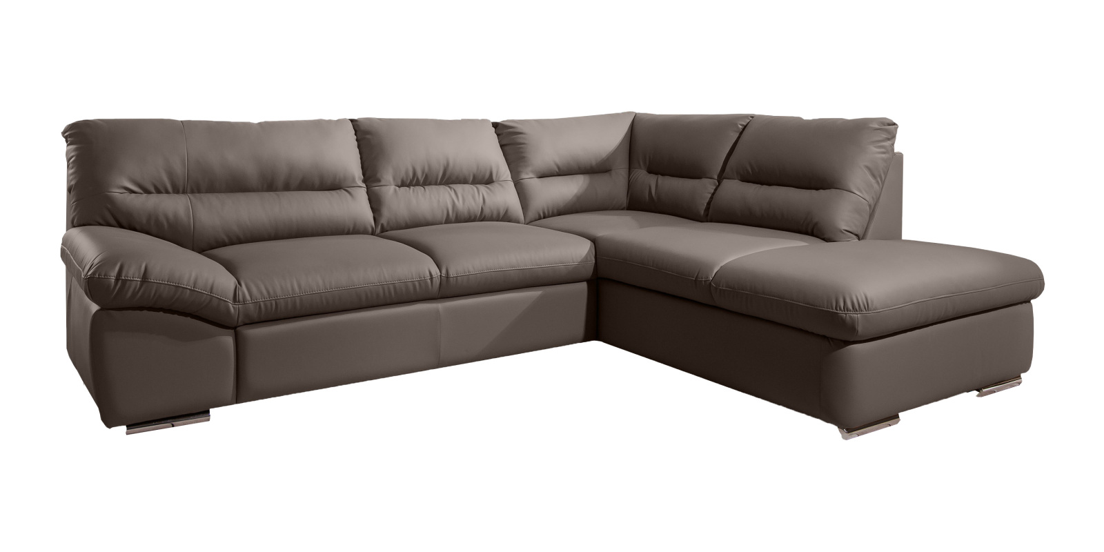 Ecksofa - braun - mit Liegefunktion und Staufunktion - rechts