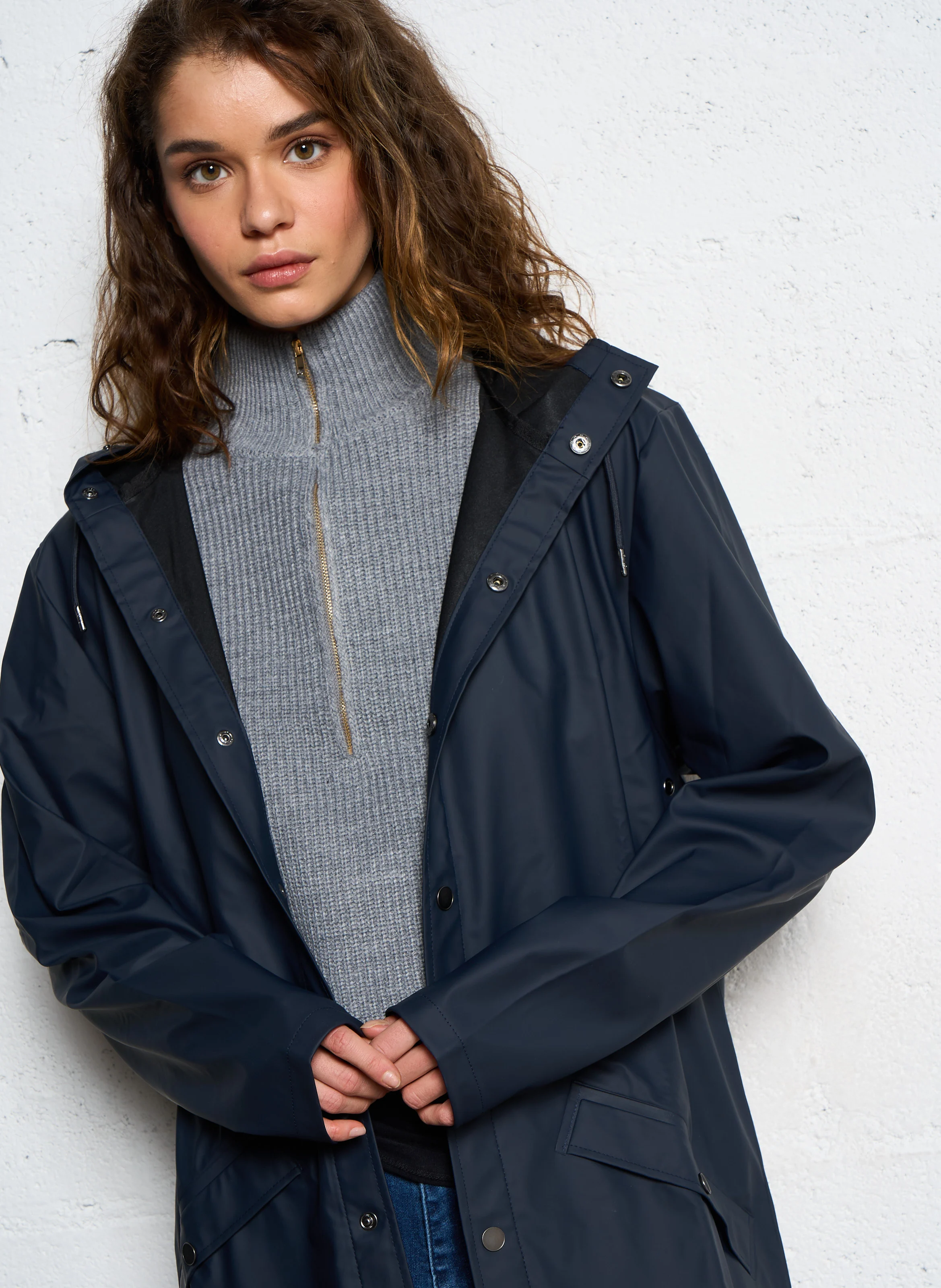 Coupe-vent imperméable à capuche | Bleu