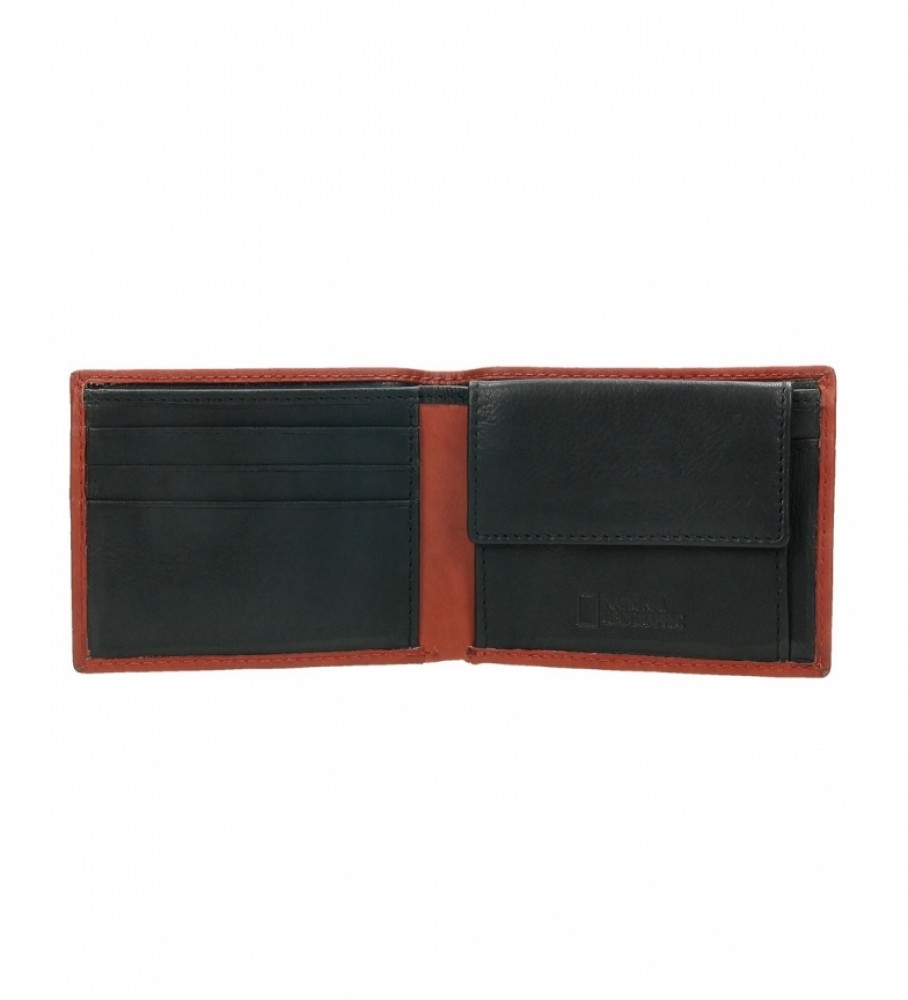 Carteira National Geographic Crater em couro vermelho - 2x10,5x8cm -