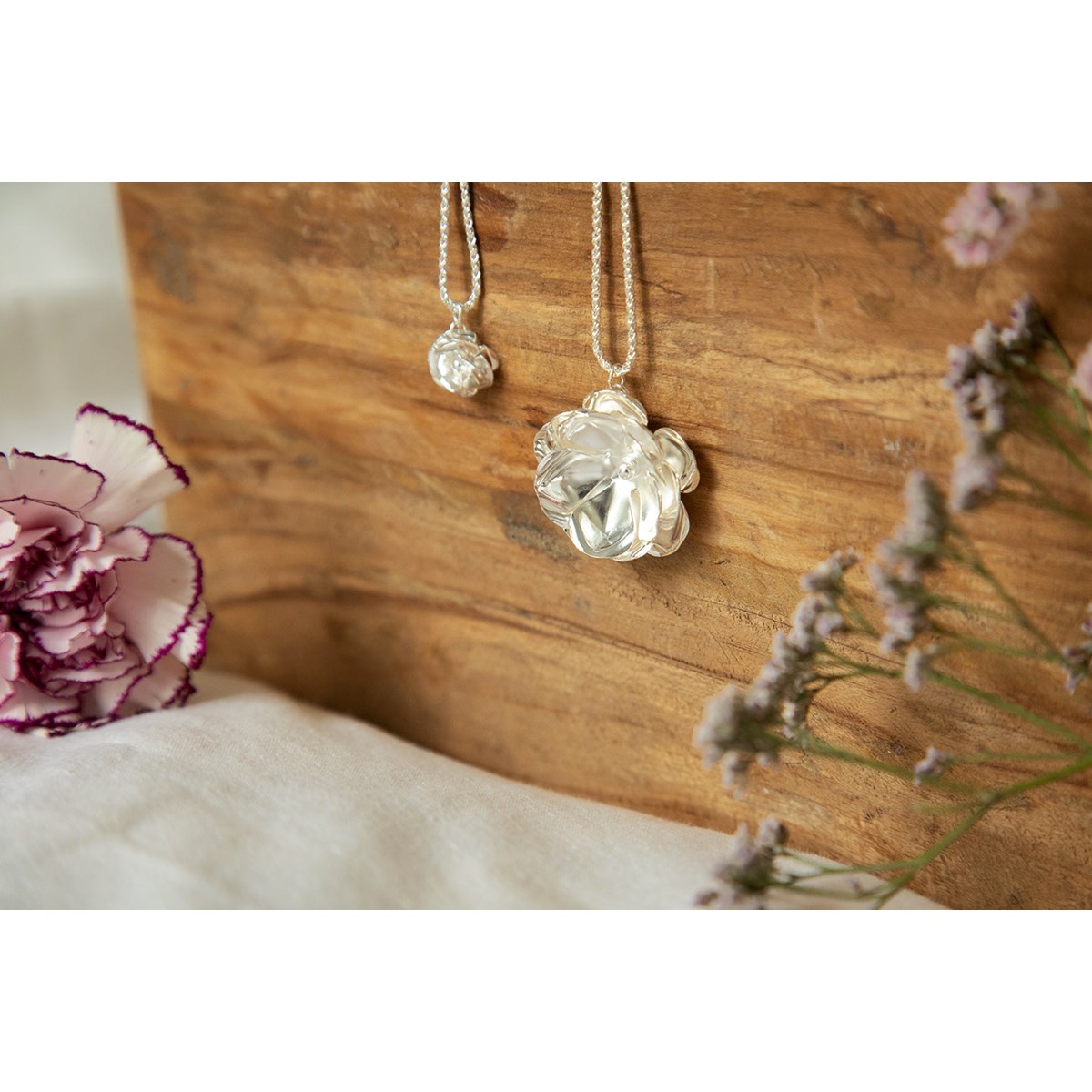 collier fleur plaqué argent - AGLAÉ