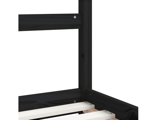VIDAXL - Lit enfant Cadre de lit pour enfants noir 90x200 cm bois de pin massif