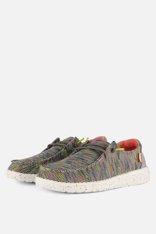 HEYDUDE Wendy Sox Instappers groen Canvas