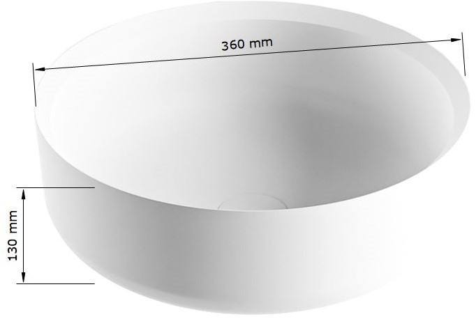 Mondiaz Coss Solid Surface waskom 36cm ocher / talc