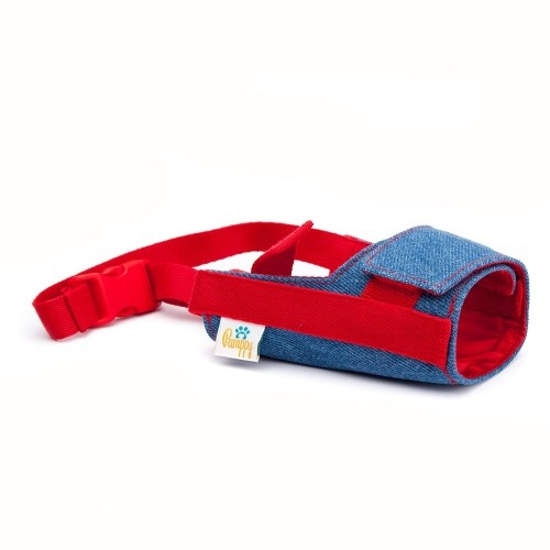 Focinheira para cães Pappy Blue Denim com fecho de velcro