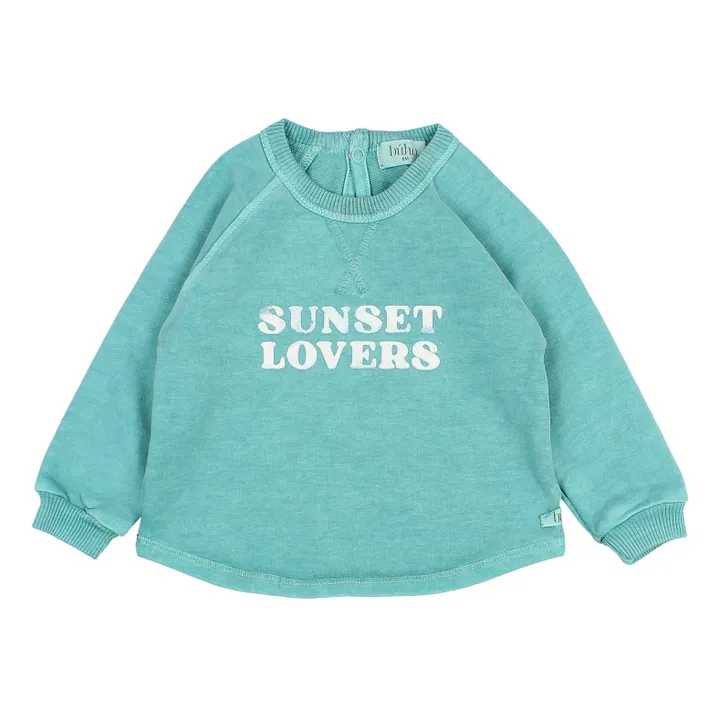 Búho Sweat Sunset Bébé | Bleu Vert