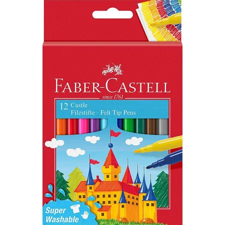 Faber-Castell 554201 Filzstift Castle, 12er Kartonetui