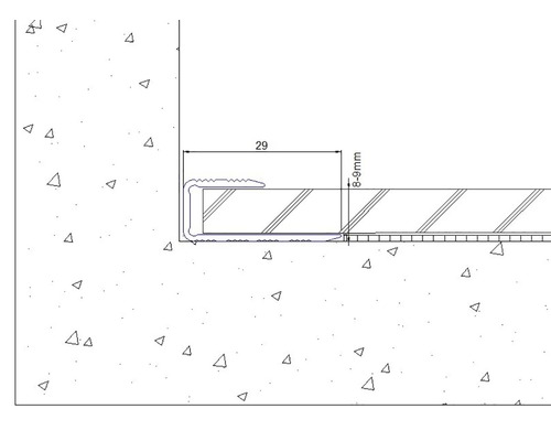 SKANDOR randprofiel, zilver geanodiseerd, voor 8-9 mm planken, 11x29x900 mm