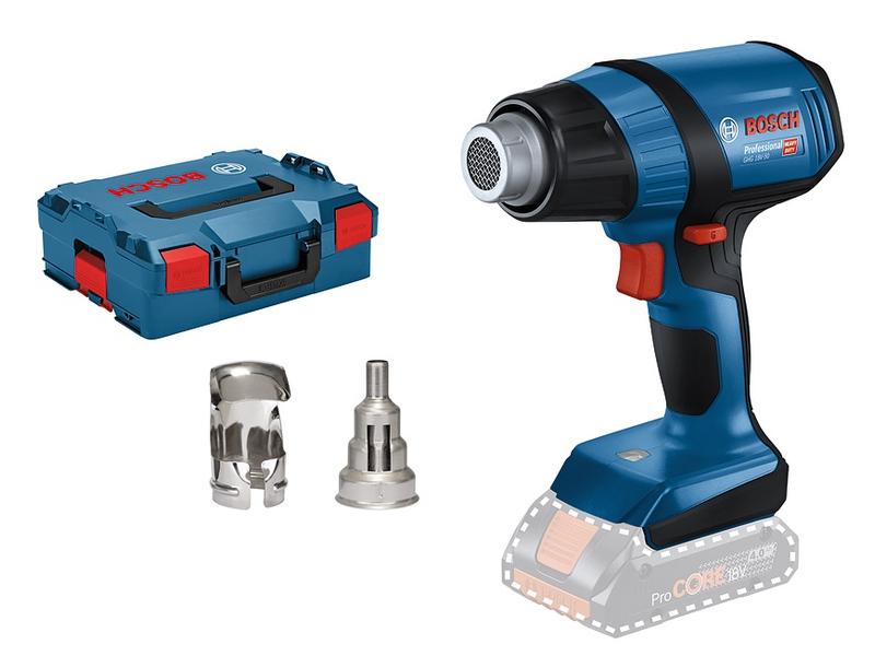 Bosch Professional Akku-Heissluftgebläse GHG 18V-50 Solo, L Flexible 18 V Heissluftpistole in L-Boxx