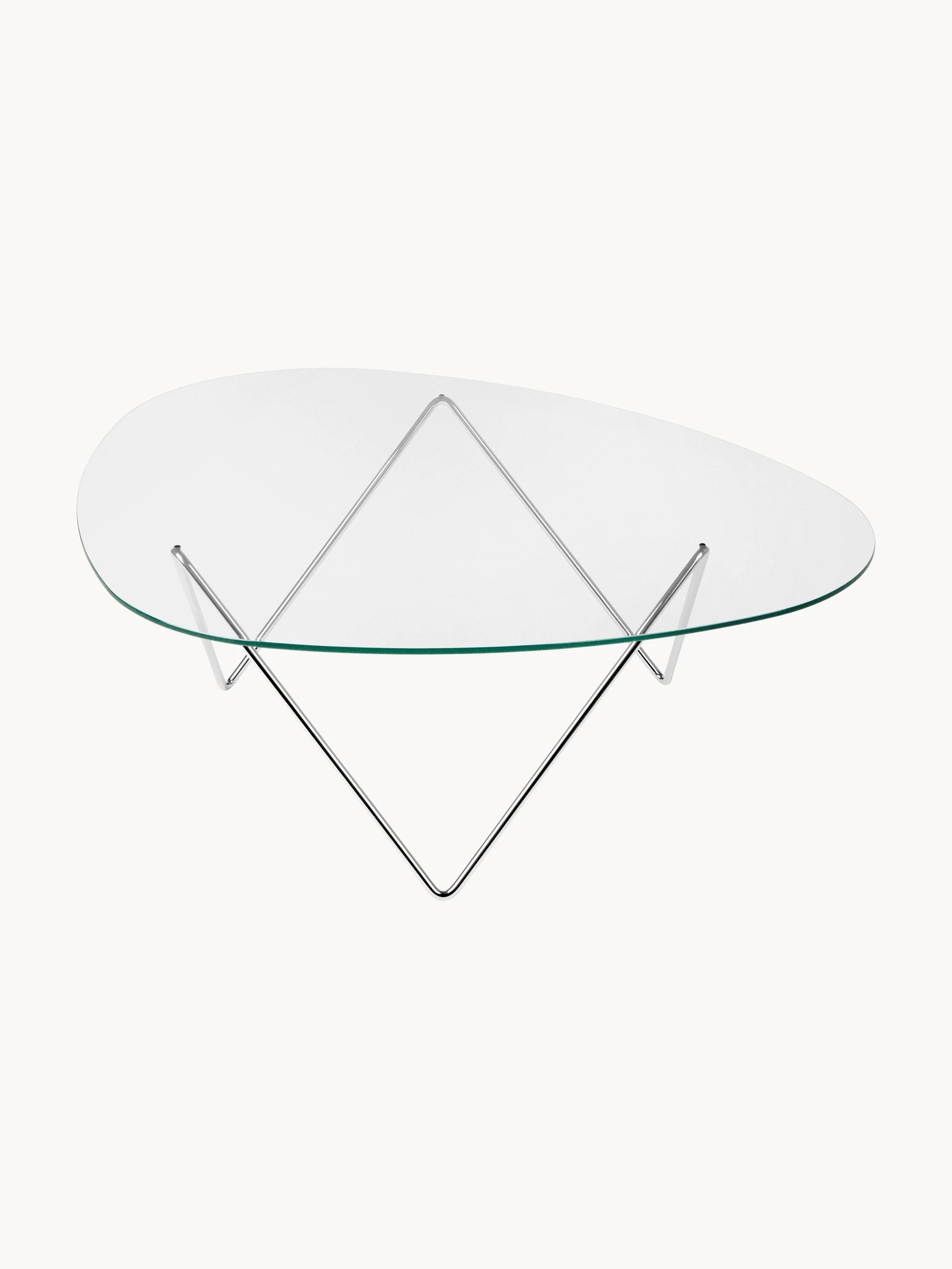 Ovale salontafel Pedrera met glazen tafelblad