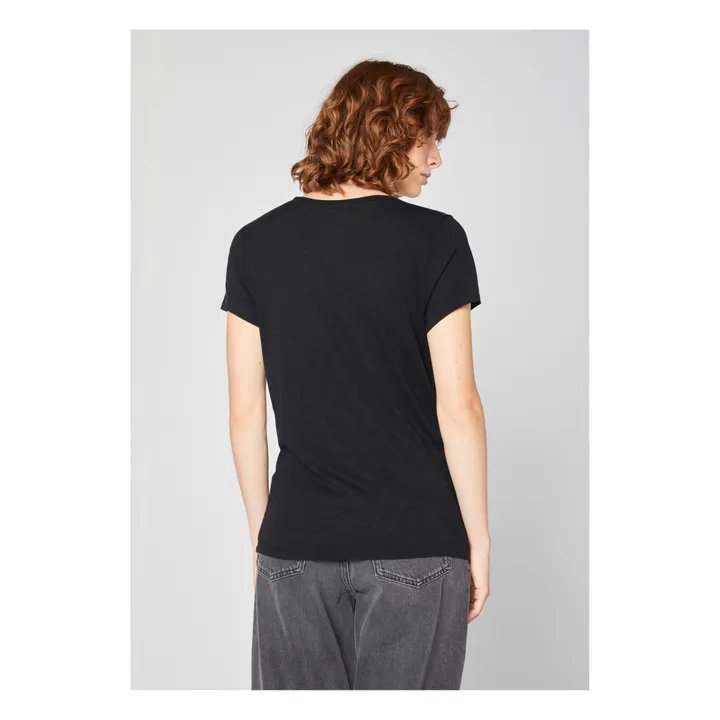 American Vintage T-shirt Col U Jacksonville | Noir