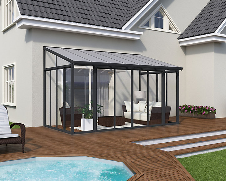 Véranda Canopia SanRemo 2.77 x 4.25m Gris anthracite