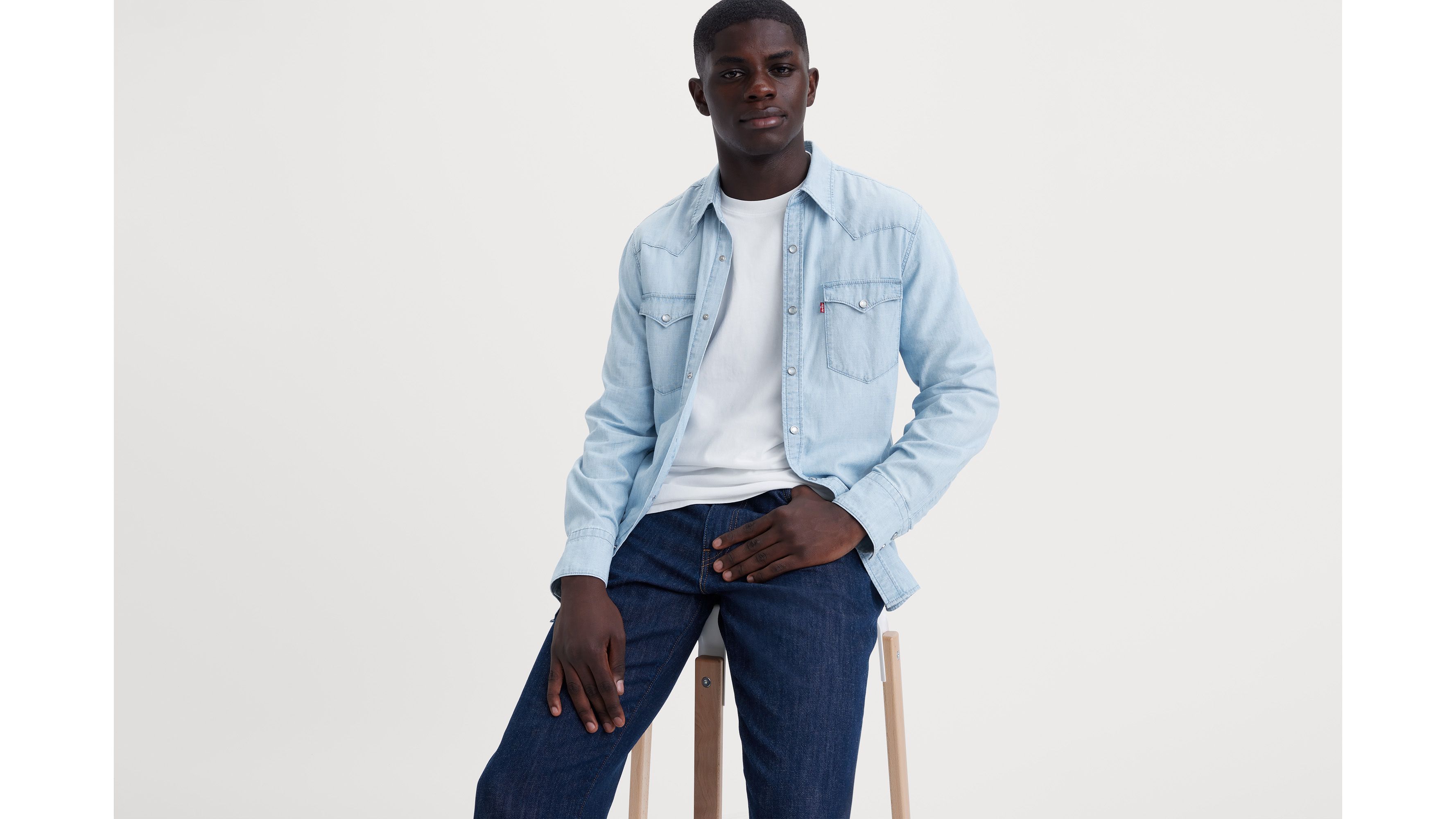 Chemise Western Barstow Standard Lightweight - Burnett Light Chambray - Bleu