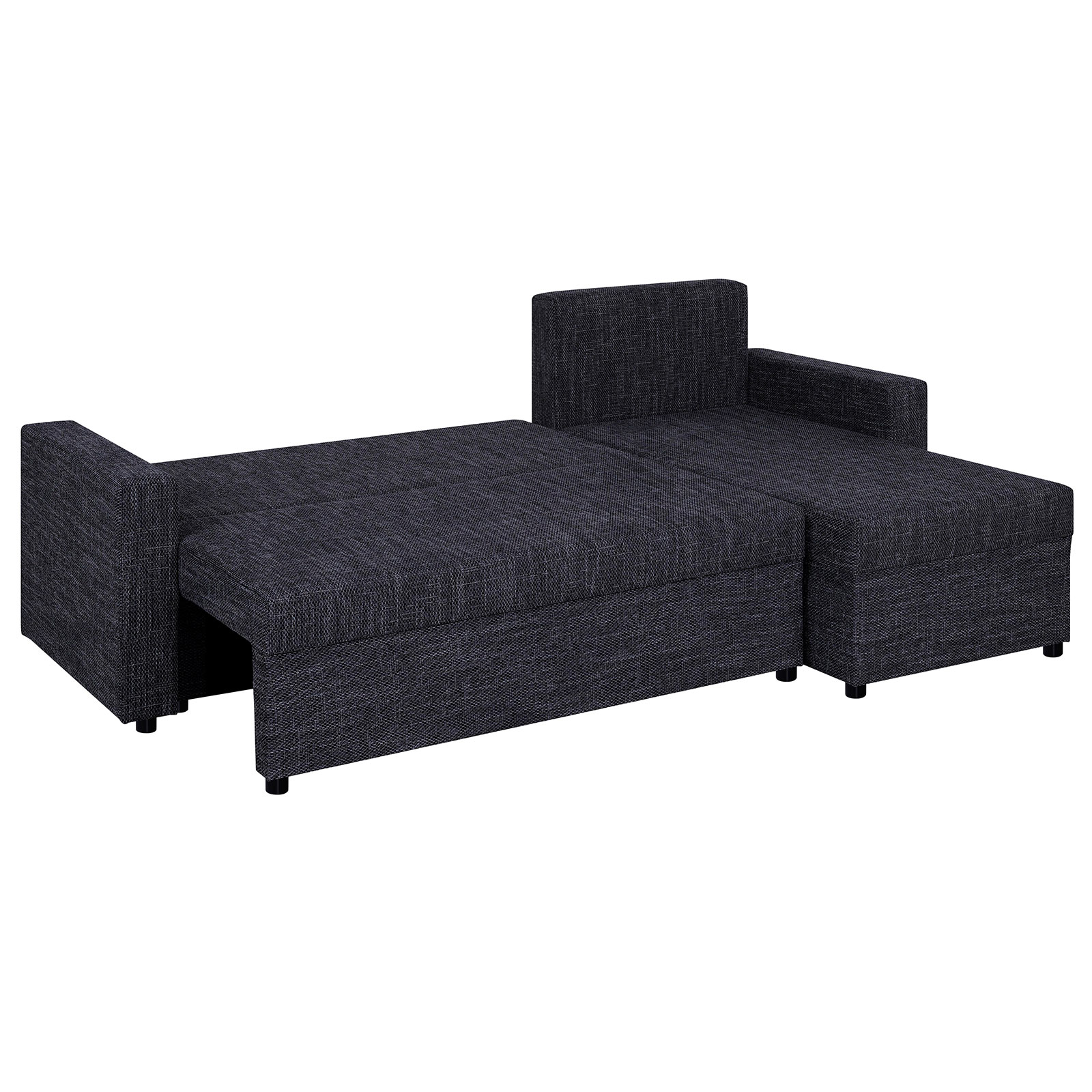 Ecksofa - schwarz - Liegefunktion