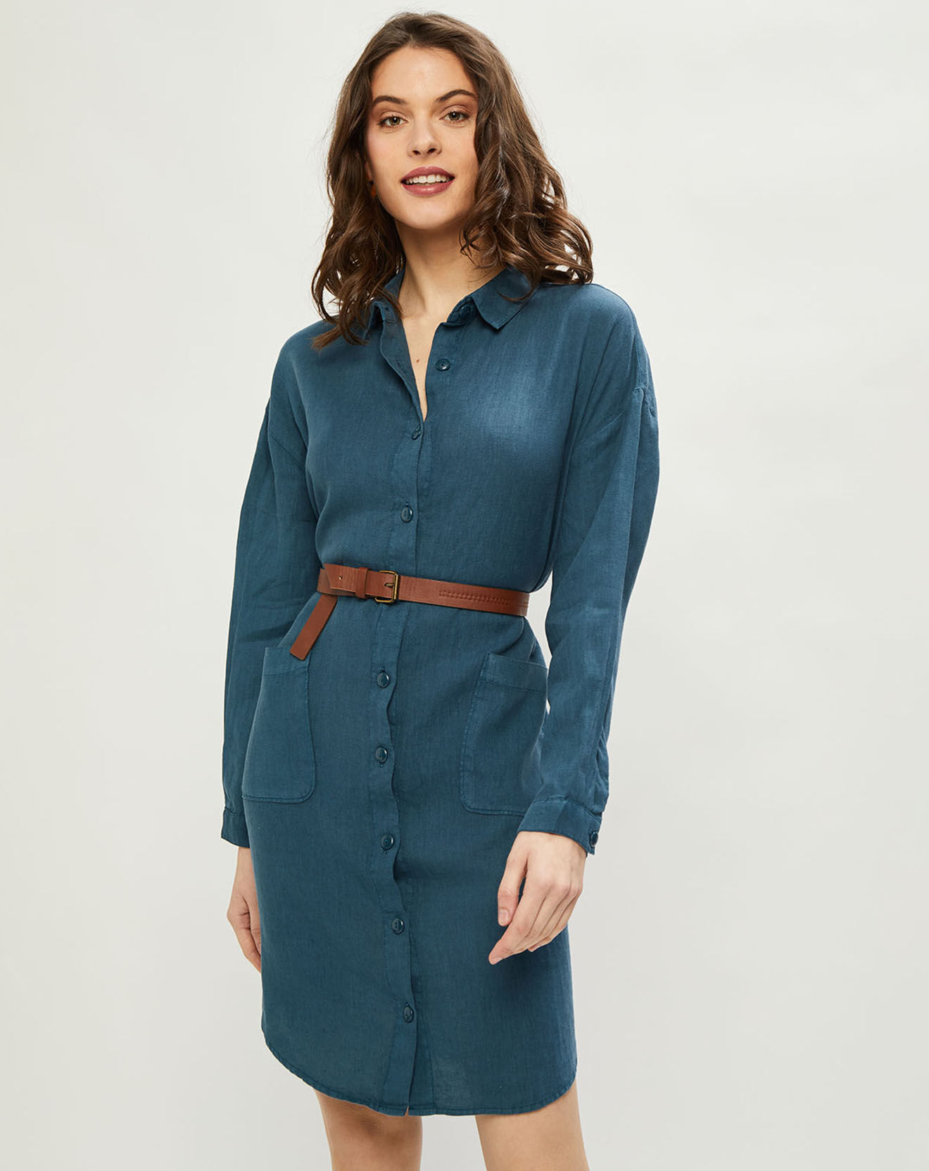 Harris Wilson Robe 100% Lin Caroline argile