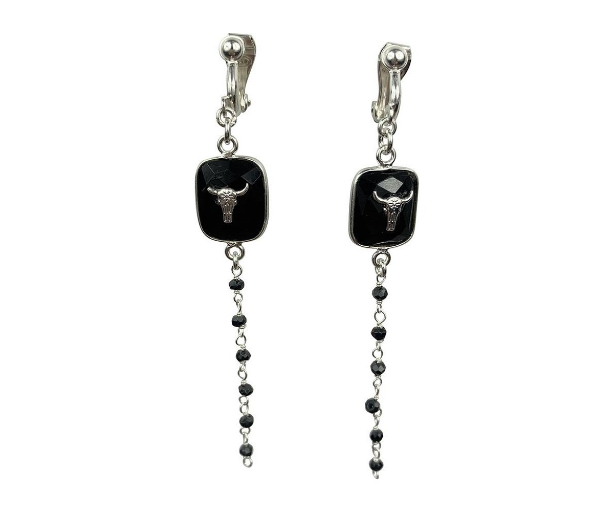 Boucles d'oreilles clips Maha Konasana Argent