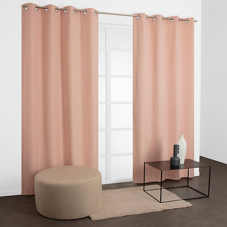 Rideau thermique Vahan l.135 x H.240 cm rose