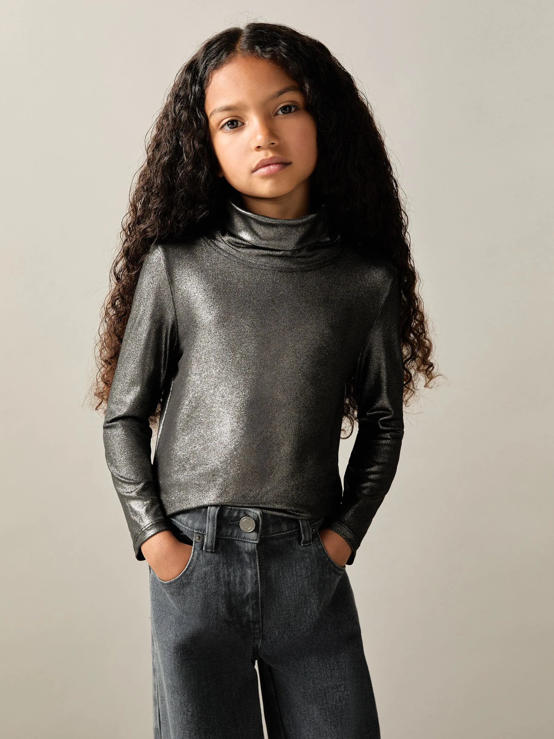 Reiss Casey top met rolkraag en draadpatroon