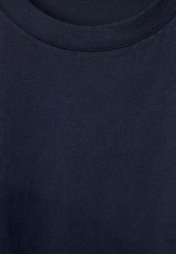 Basic T-Shirt in Unifarbe - nightshadow blue