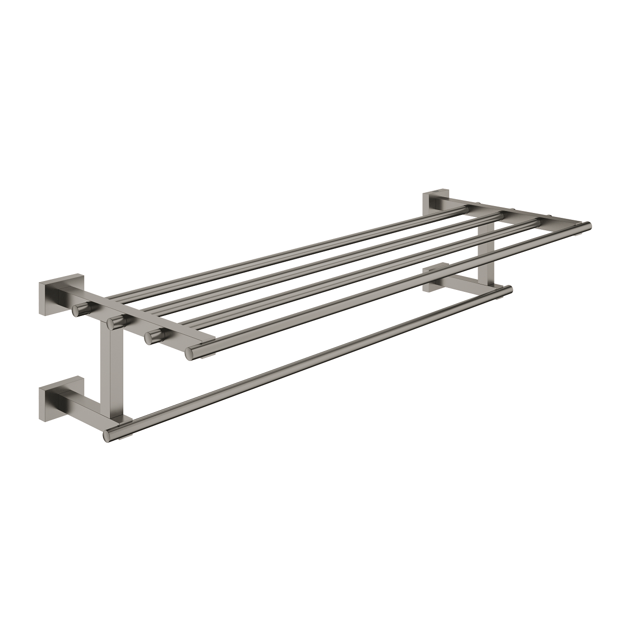 Grohe Essentials Cube handdoekrek met plateau brushed hard graphite