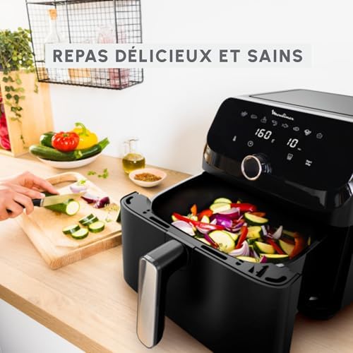 Moulinex Easy Fry air fryer, multicuiseur et four, 15 L, 9 programmes, friteuse sans huile, 3 niveaux de cuisson, compact, extra crisp, noir, AL556DF0, Acier Inoxydable : Cuisine et Maison