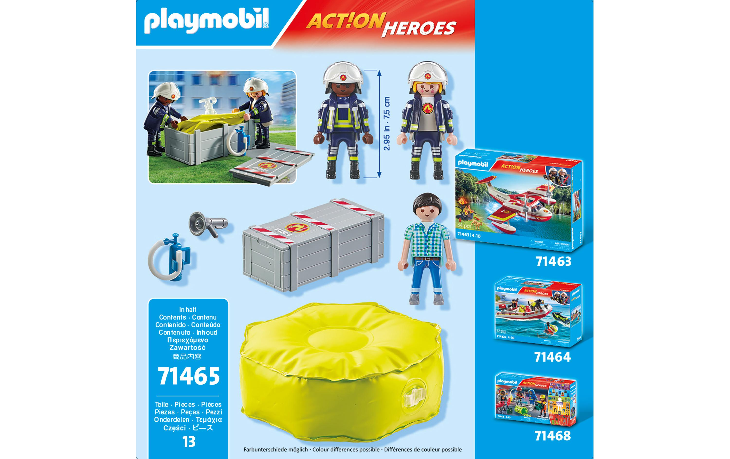 Action Heroes Feuerwehrleute mit Luftkissen 71465Spielset für spannende Rettungseinsätze