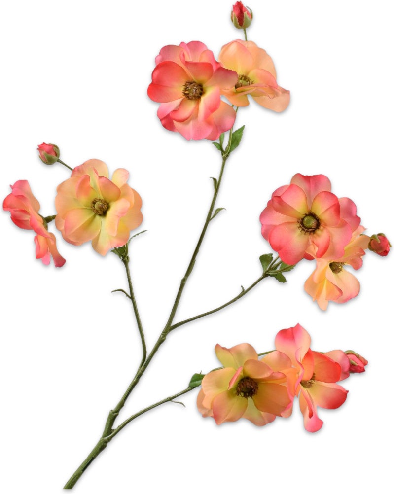 Silk-Ka kunstbloem Ranonkel oranje 69 cm